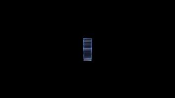 Holographic crocodile rotating on black background video