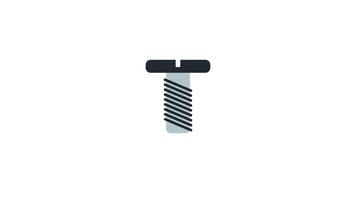 Stop motion animation of six identical screws appearing on white background video