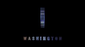 Rotating washington state map on black background video