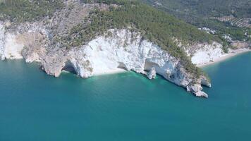 Drone Footage of Sea Caves and Cliffs in the Gargano, Italy video