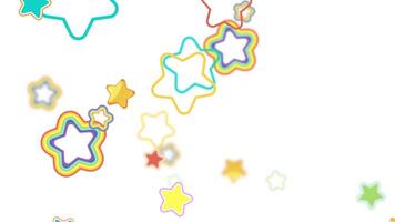 Vibrant stars cascade in a playful dance video