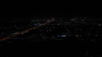 Aerial view of Bangkok's airport at night video