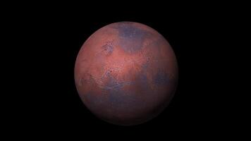 Animation of Mars rotating in space video
