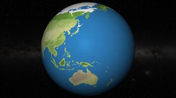 Animation showing Earth's rotation focusing on Pyongyang video
