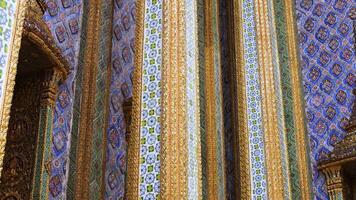 Detailed view of temple's ornate wall patterns video