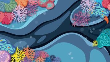 Marine life exploring vibrant coral reef ecosystem video