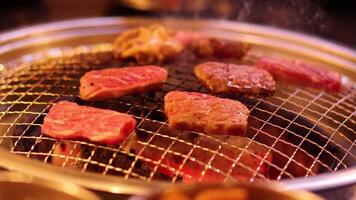 Meat grilling on a barbecue in Melbourne video