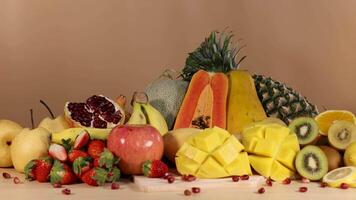 Assortment of various fruits video