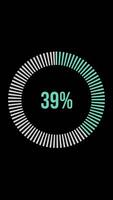 Circular progress bars increment with smooth transitions on a black background video
