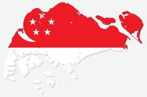 3D Maps of Singapore with Singapore Flag Asian Country vector