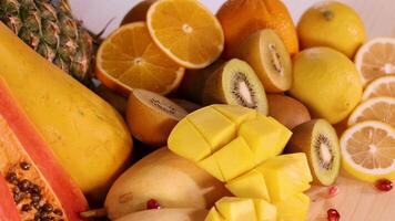 Assortment of various fresh fruit video