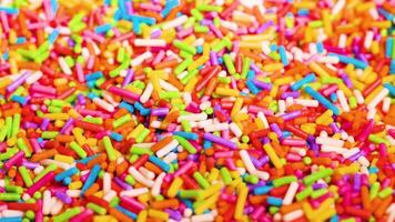 Vibrant sprinkles cascade in a dynamic display video