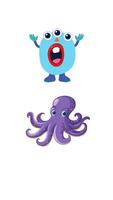 A playful animation with a character transforming into an octopus, highlighting the letter O with vibrant colors video