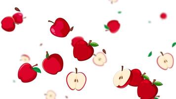 Apples falling against a plain white backdrop video