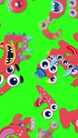 Colorful monster-like letters animate energetically against a bright green background, creating a playful and dynamic visual experience video