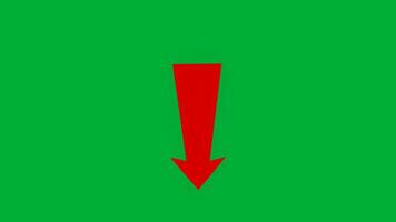 red down arrow animation with greenscreen video