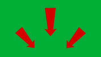 red arrows direction animation with greenscreen video
