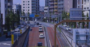 A cityscape of traffic jam at the downtown street in Tokyo video