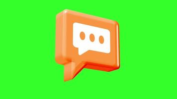 3D animated universal comment icon,set against a vibrant green screen. video