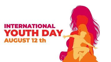 An animated tribute to International Youth Day on August 12th, featuring silhouettes of diverse individuals symbolizing the progression and vitality of youth across generations. video