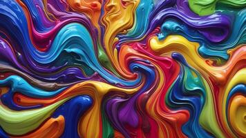 colorful paint is flowing in a large painting video
