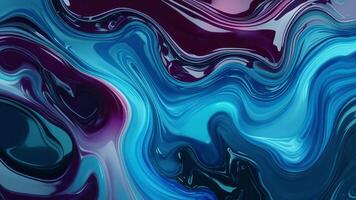 a blue and purple liquid flowing on a black background video