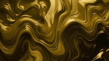 gold liquid flowing on a black background video