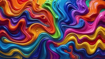 Abstract background of acrylic paint melting and moving randomly in a combination of bright daylight colors video