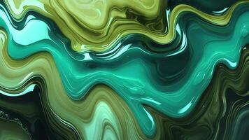 a green and yellow abstract painting video
