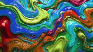 colorful paint on a wall with a colorful swirl video