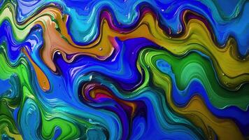 abstract painting of colorful waves on a blue background video
