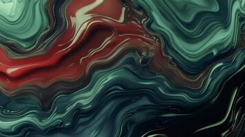 a colorful abstract painting with red, green and black video