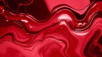 Abstract background of melting and wavy marble with sparkling rose red color with shadows video