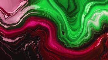 abstract painting of a red, green and black swirl video
