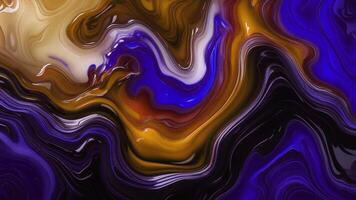 abstract painting of a blue, yellow and black swirl video