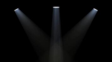 Cinematic dramatic light beam intro with spotlight shining down on dark background. video
