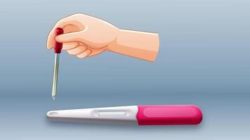 Hand using a pregnancy test kit video