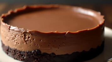 Indulgent Chocolate Cheesecake close up showcase for dessert lovers and baking enthusiasts video