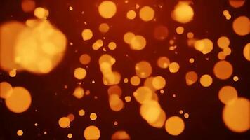 brillante naranja brillante bokeh partículas con vibrante destellos video