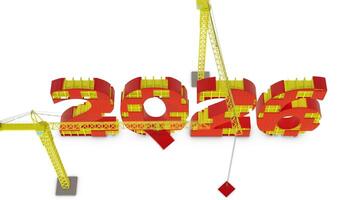 2026 Construction Concept with Cranes and Numbers video