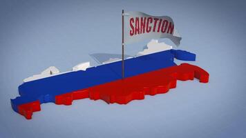 Russia Map with Sanctions Flag video