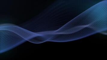 Abstract blue wave background with black background video
