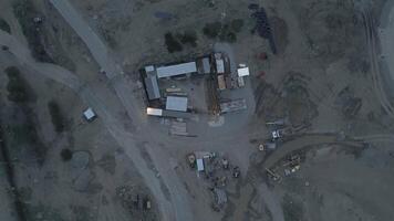 Aerial view of construction land with road infrastructure, urban development, empty land plot, dirt roads, early stage building preparation. video