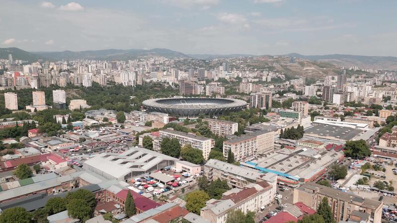 Tbilisi Georgia 11th july 2025 - Tbilisi Georgia 11th July 2025 Aerial Drone View The Boris Paitchadze Dinamo Arena Formerly Known As Boris Paitchadze National Stadium Video