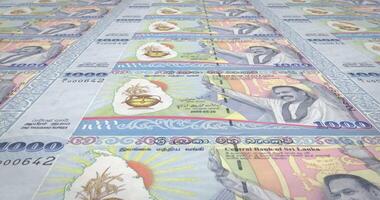 Banknotes of one thousand Sri Lankan rupees of Sri Lanka, cash money, loop video