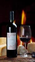 Red wine with cheeses video