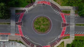 Hyperlapse Roundabout cars top view. Italy. Milan video