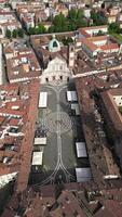 Aerial view of the beautiful town of Vigevano from Piazza Ducale and the Cathedral Vigevano. Lombardy, Italy. video