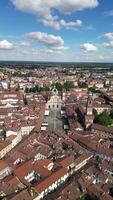 Beautiful town of Vigevano from Piazza Ducale and the Cathedral Vigevano drone on a sunny day. Lombardy, Italy video