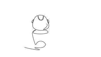 helping bot in smartphone. artificial intelligence. AI chat concept. Single line draw design. Full length animation illustration. High quality 4k footage video